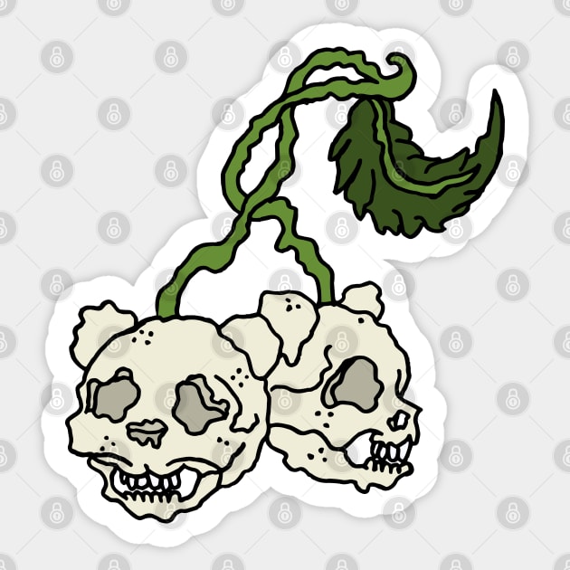 Mouse Skull Cherries Sticker by ElviraDraat